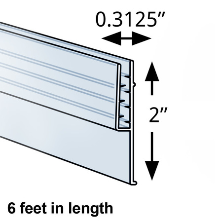 Azar Displays 72"L x 0.3125"W x 2"H Vertical Y-Strip Sign Holder w/ Grips, PK5 600049